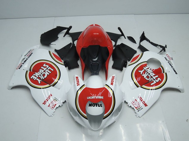Best 1996-2007 White Red Lucky Strike Motul Suzuki GSXR1300 Hayabusa Replacement Motorcycle Fairings Canada