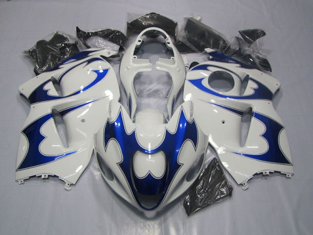 Best 1996-2007 White Blue Suzuki GSXR1300 Hayabusa Bike Fairing Kit Canada