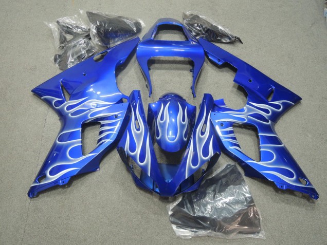 Best 2000-2001 Blue White Flame Yamaha YZF R1 Motorcycle Fairings Kit Canada Best 2000-2001 Blue White Flame Yamaha YZF R1 Motorcycle Fairings Kit Canada