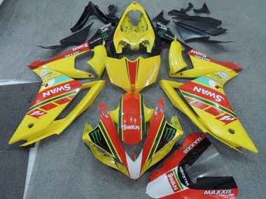 Best 2007-2008 Yellow Red Swan Yamaha YZF R1 Moto Fairings Canada
