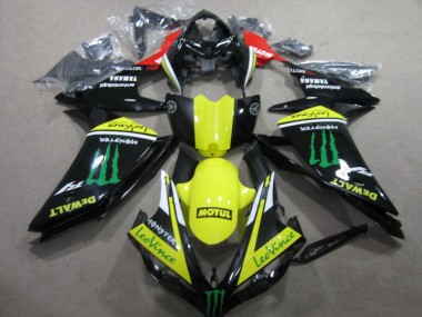 Best 2007-2008 Black Yellow Motul Leovince Yamaha YZF R1 Motorcycle Fairings Kit Canada