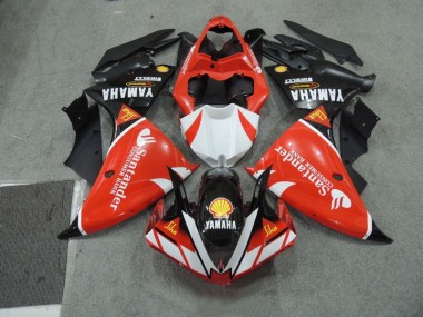 Best 2009-2011 Black White Santander Red Yamaha YZF R1 Motorcycle Fairing Kits Canada