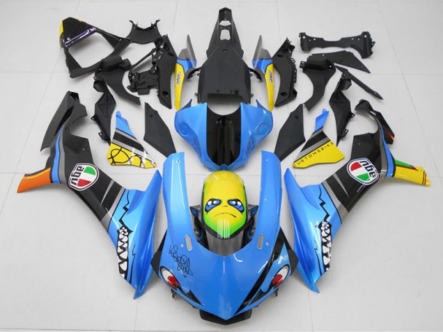 Best 2015-2019 Blue Yellow Shark Yamaha YZF R1 Motorcycle Replacement Fairings Canada